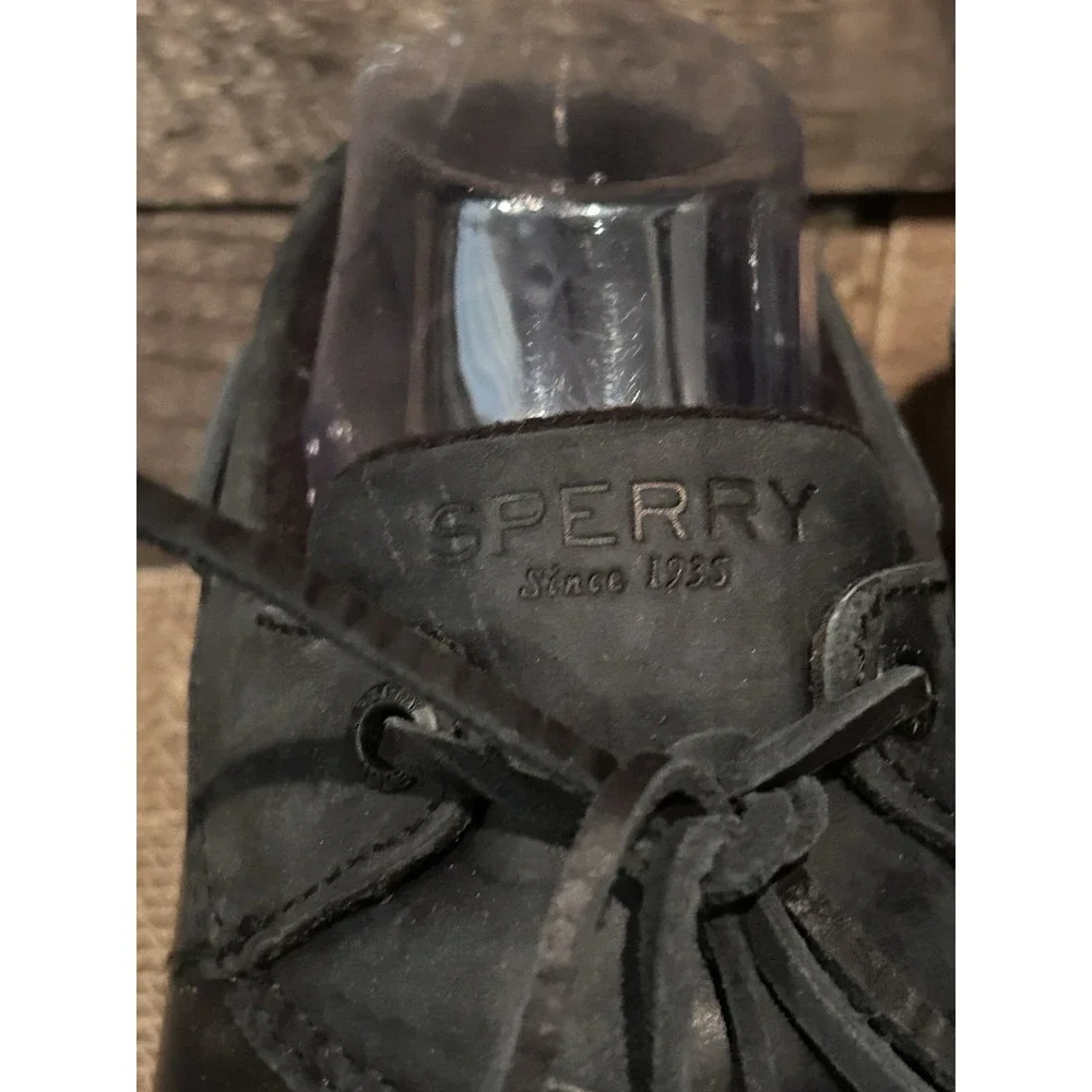 SPERRY WOMENS Black SALTWATER 1 EYE COZY DUCK BOOTS LOW SIZE 6‎